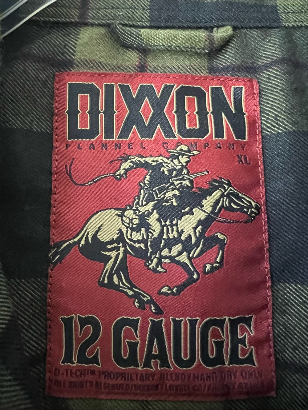 DIXXON Olive Green and Black Plaid Casual Button-Down Shirt - Picture 2 of 2